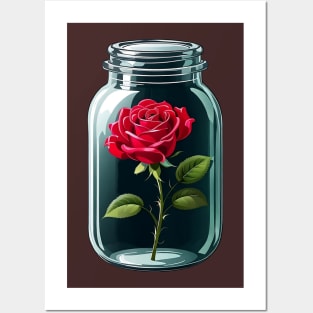 Rose in a jar Posters and Art